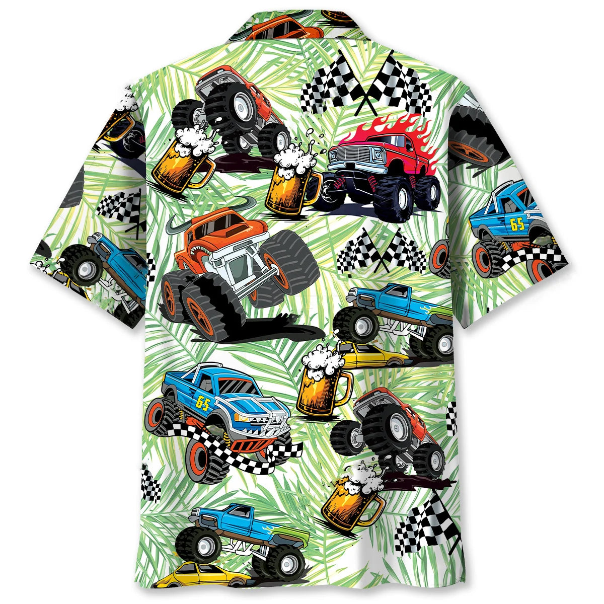 Monster Trucker and Beer Lover Hawaiian Shirt