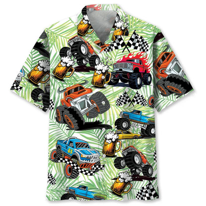 Monster Trucker and Beer Lover Hawaiian Shirt