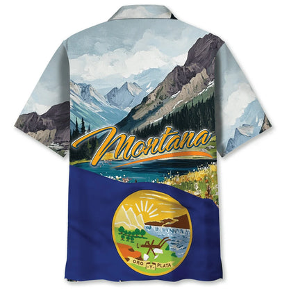 Montana State Mountain Proud Hawaiian Shirt