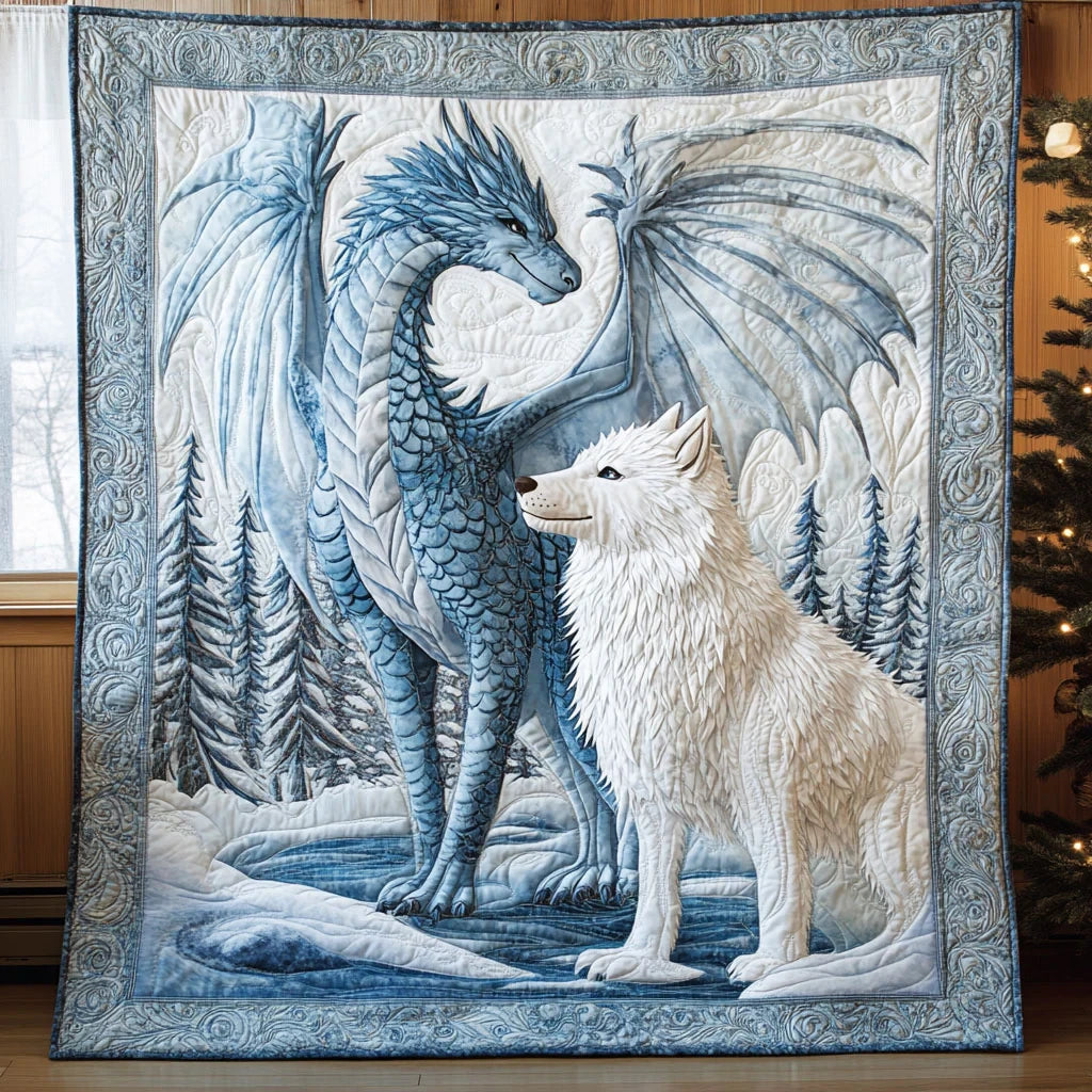 Moon Dragon Quilt Blanket