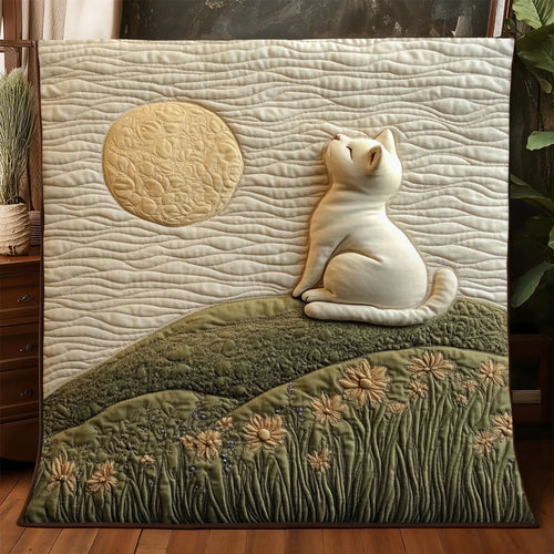 Moon Quiet Cat Quilt Blanket