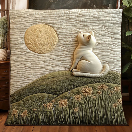 Moon Quiet Cat Quilt Blanket