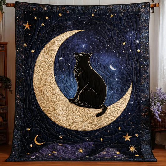 Moonlight Purr Quilt Blanket