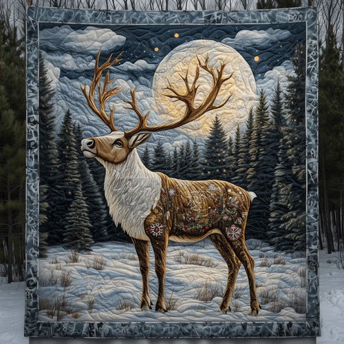 Moonlit Deer Quilt Blanket
