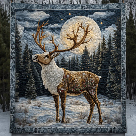 Moonlit Deer Quilt Blanket
