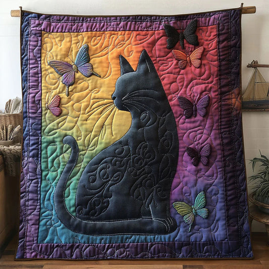 Moonpetal Cat Quilt Blanket