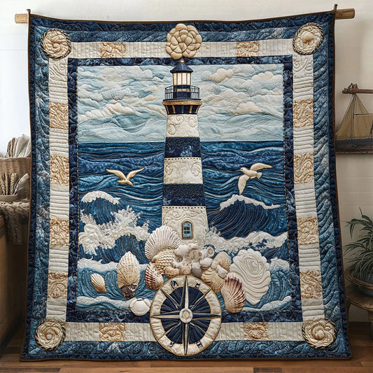 Moonrise Lighthouse Quilt Blanket