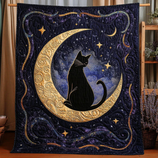 Moonshadow Cat Quilt Blanket