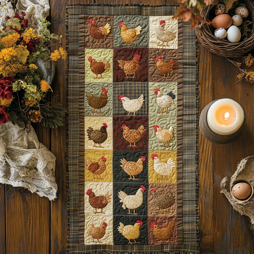 Morning Cluck Quilted Table Runner