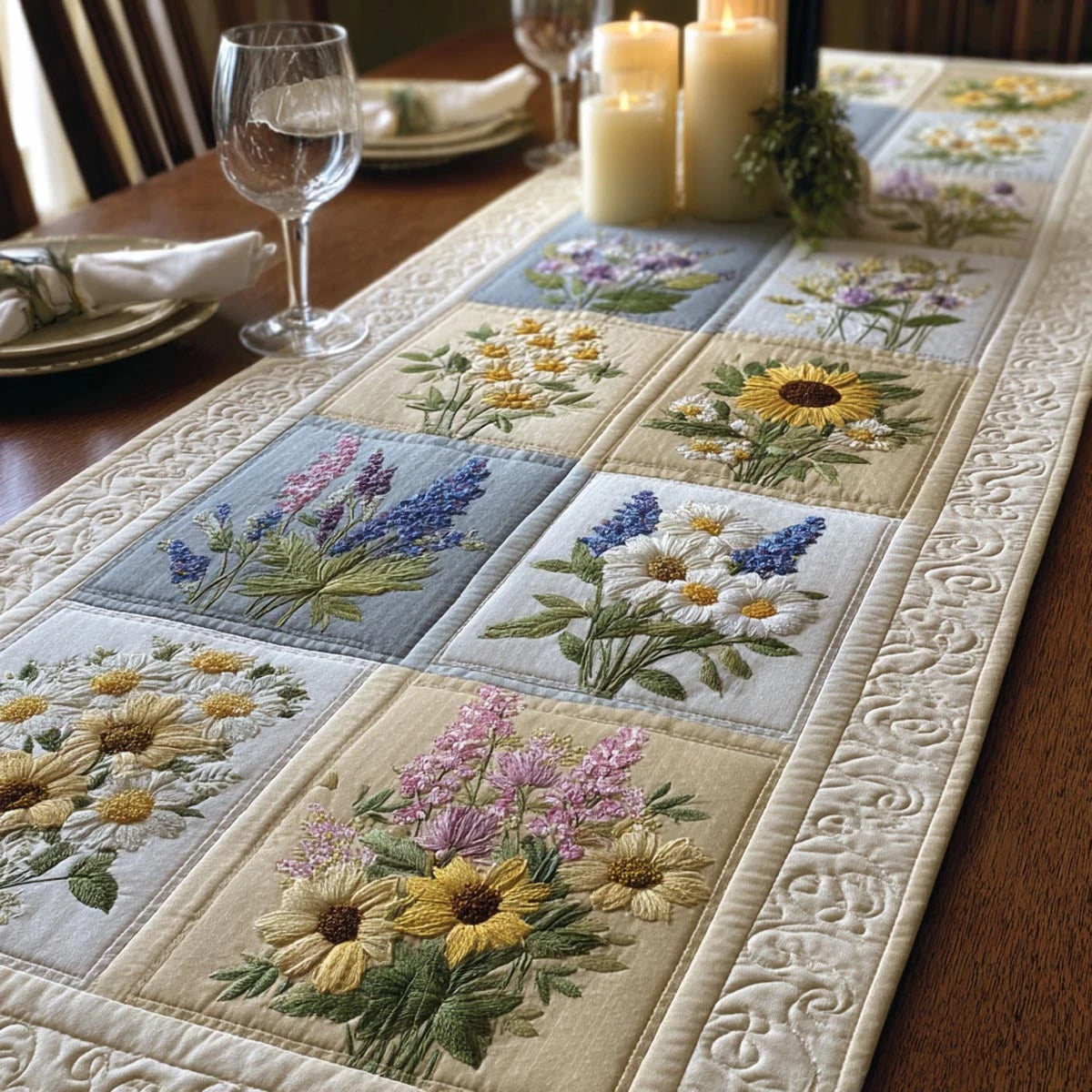 Morning Garden Quilted Table Runner