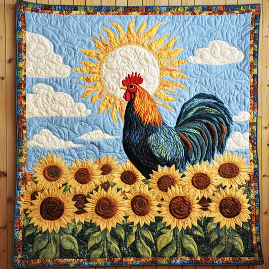 Morning Rooster Shine Quilt Blanket