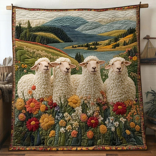 Morning Sheep Quilt Blanket