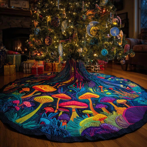Mossy Forest Floor Christmas Quilted Tree Skirt