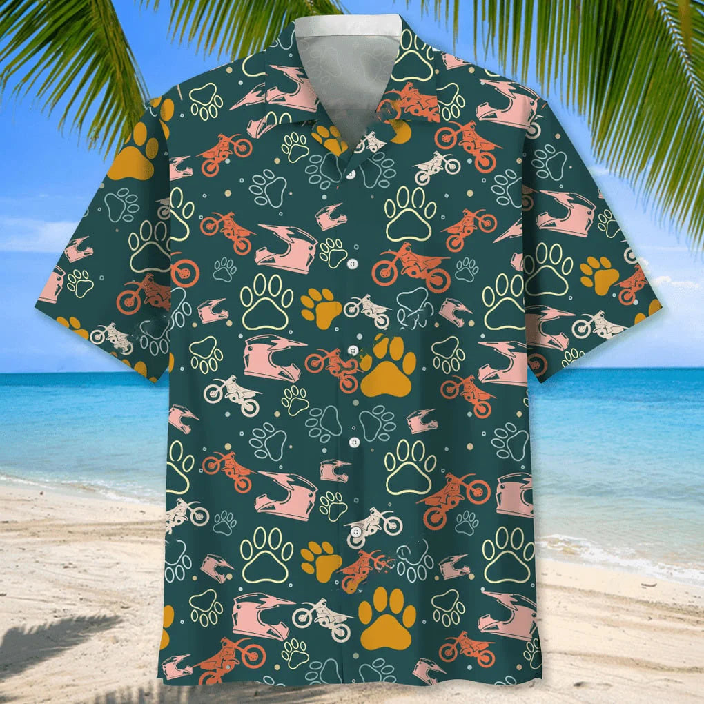 Motocross and Dog Hawaiian Shirt