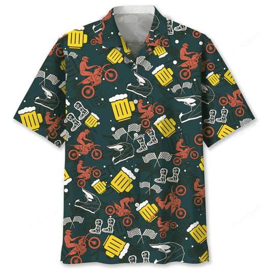 Motocross Beer Hawaiian Shirt - S - hawaiian shirt