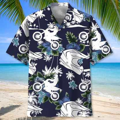 Motocross Blue Nature Hawaiian Shirt