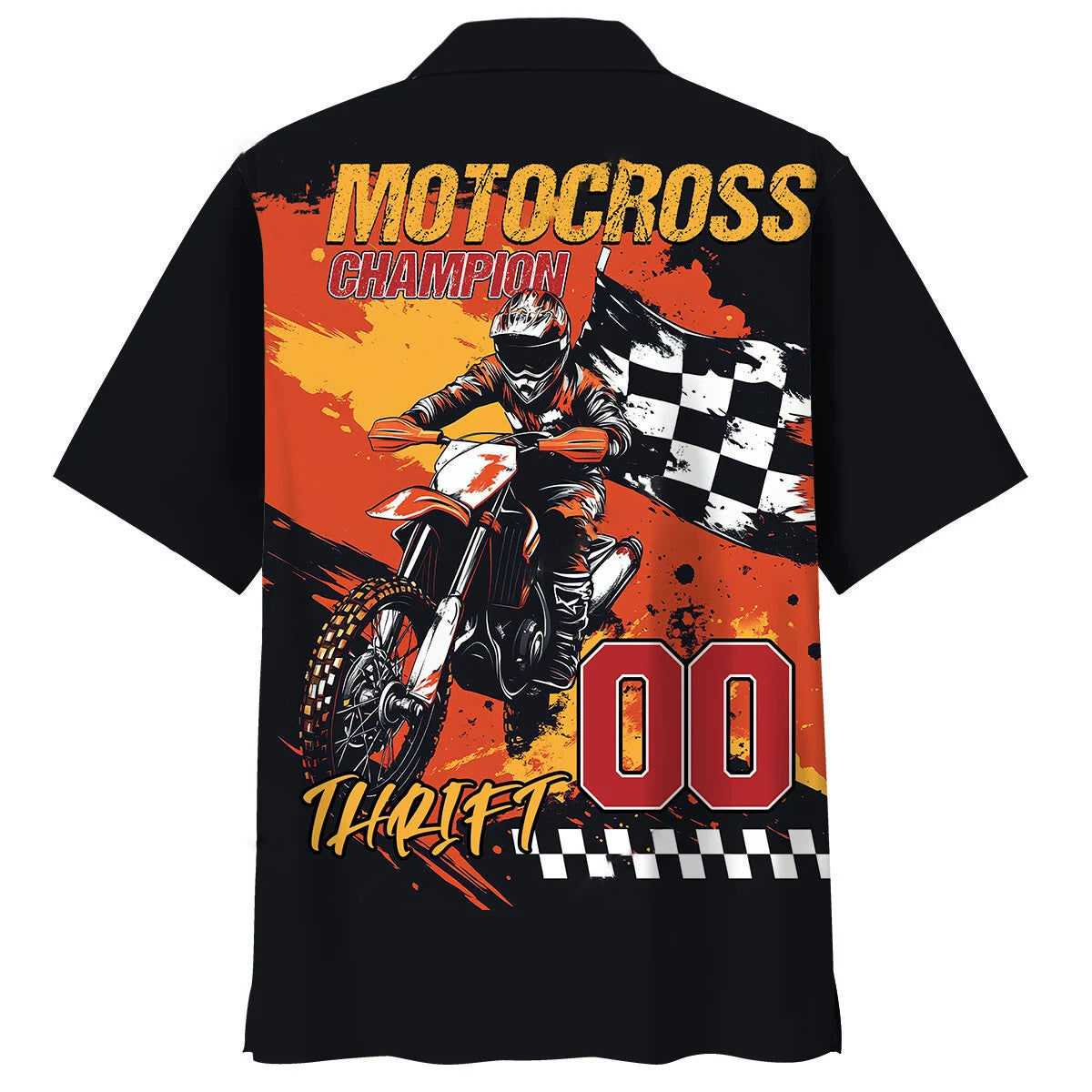 Motocross Champion Hawaiian Shirt Custom Number
