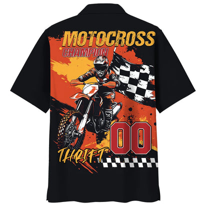 Motocross Champion Hawaiian Shirt Custom Number