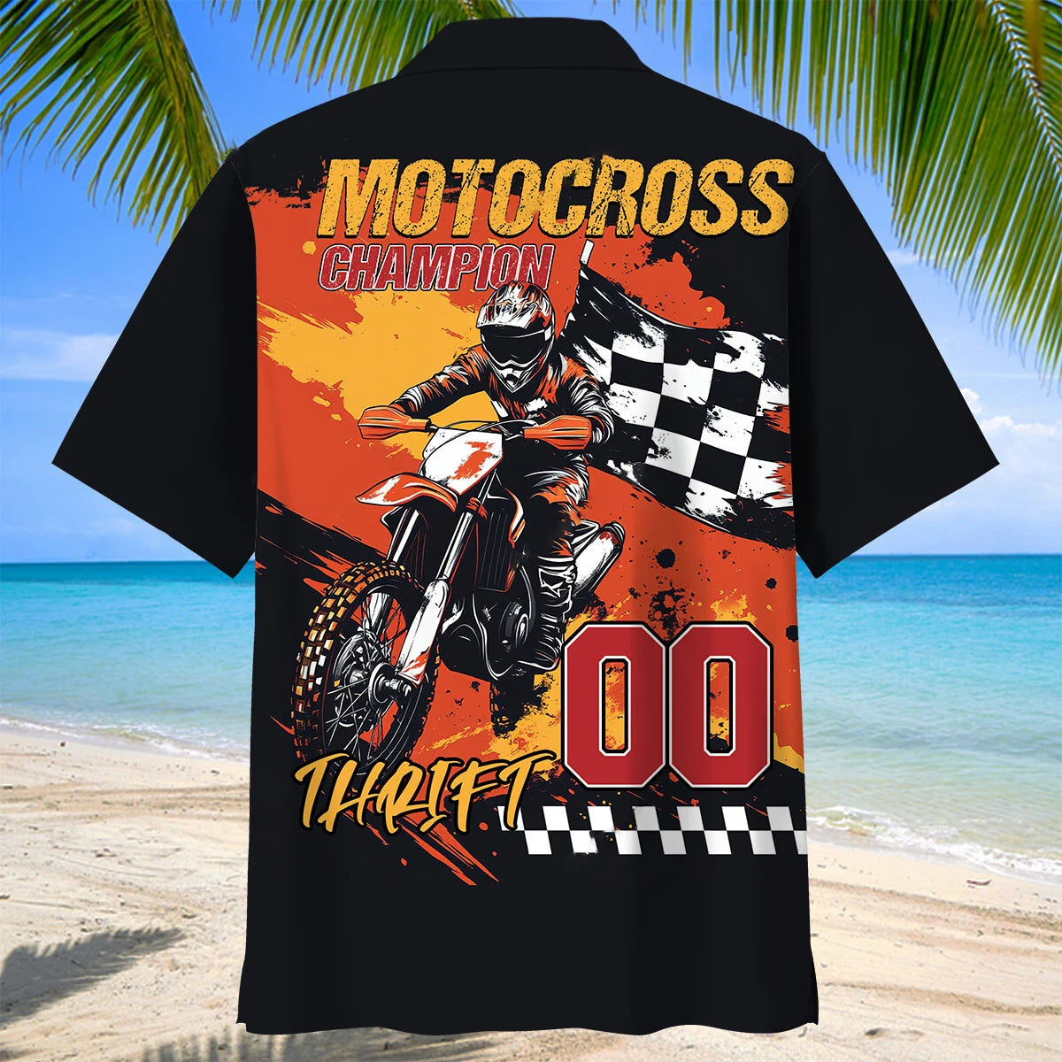 Motocross Champion Hawaiian Shirt Custom Number