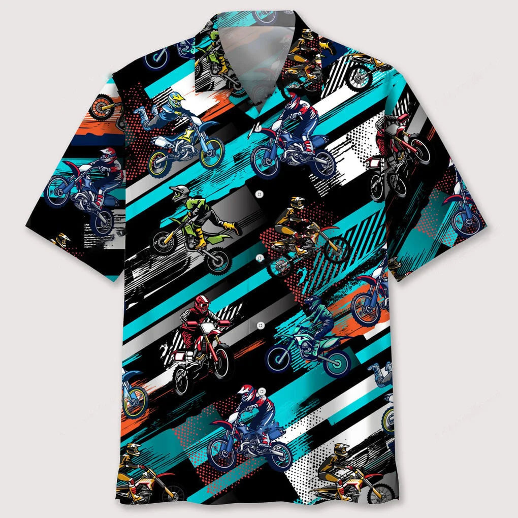 Motocross Color Abstract Hawaiian Shirt