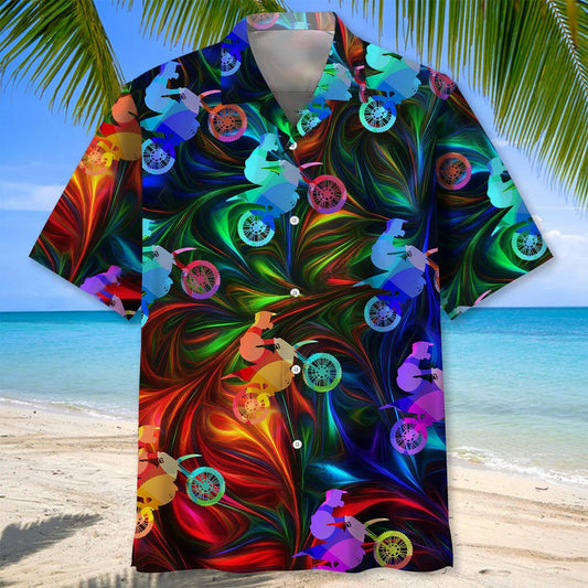 Motocross Color Hawaiian Shirt - S - hawaiian shirt