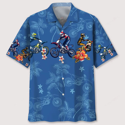 Motocross Flower Tropical Hawaiian Shirt