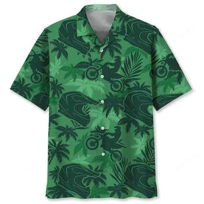 Motocross Green Coconut Hawaiian Shirt