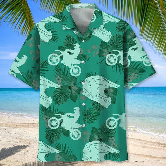 Motocross Kelly Green Hawaiian Shirt - S - hawaiian shirt