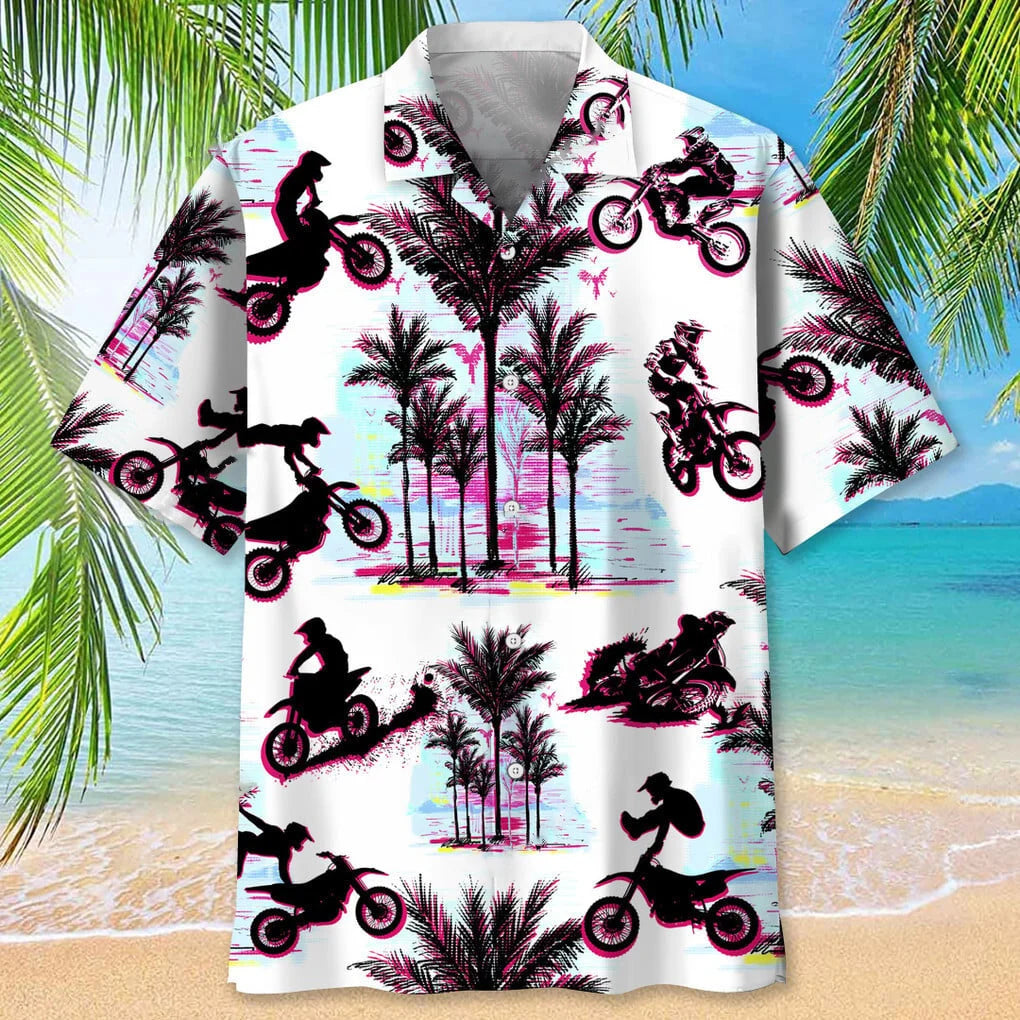 Motocross Palm Trees Hawaiian Shirt