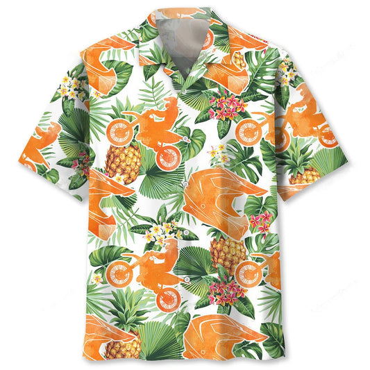 Motocross Pineapple Tropical Hawaiian Shirt - S - hawaiian shirt