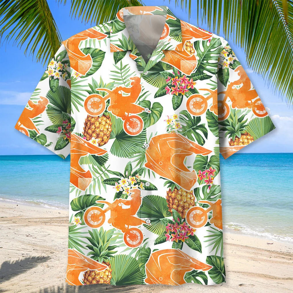 Motocross Pineapple Tropical Hawaiian Shirt