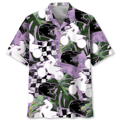 Motocross Racing Flag Hawaiian Shirt