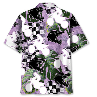 Motocross Racing Flag Hawaiian Shirt