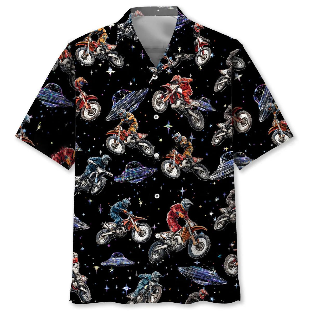 Motocross Racing Outer Space Ufo Hawaiian Shirt