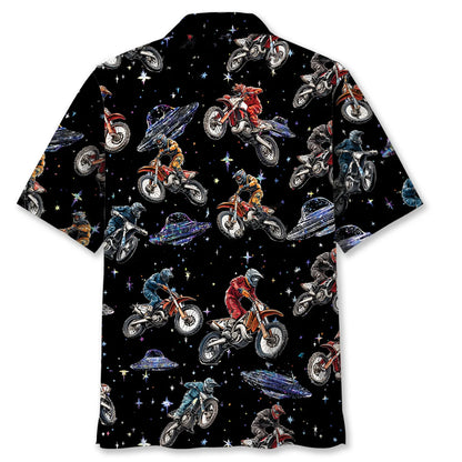 Motocross Racing Outer Space Ufo Hawaiian Shirt