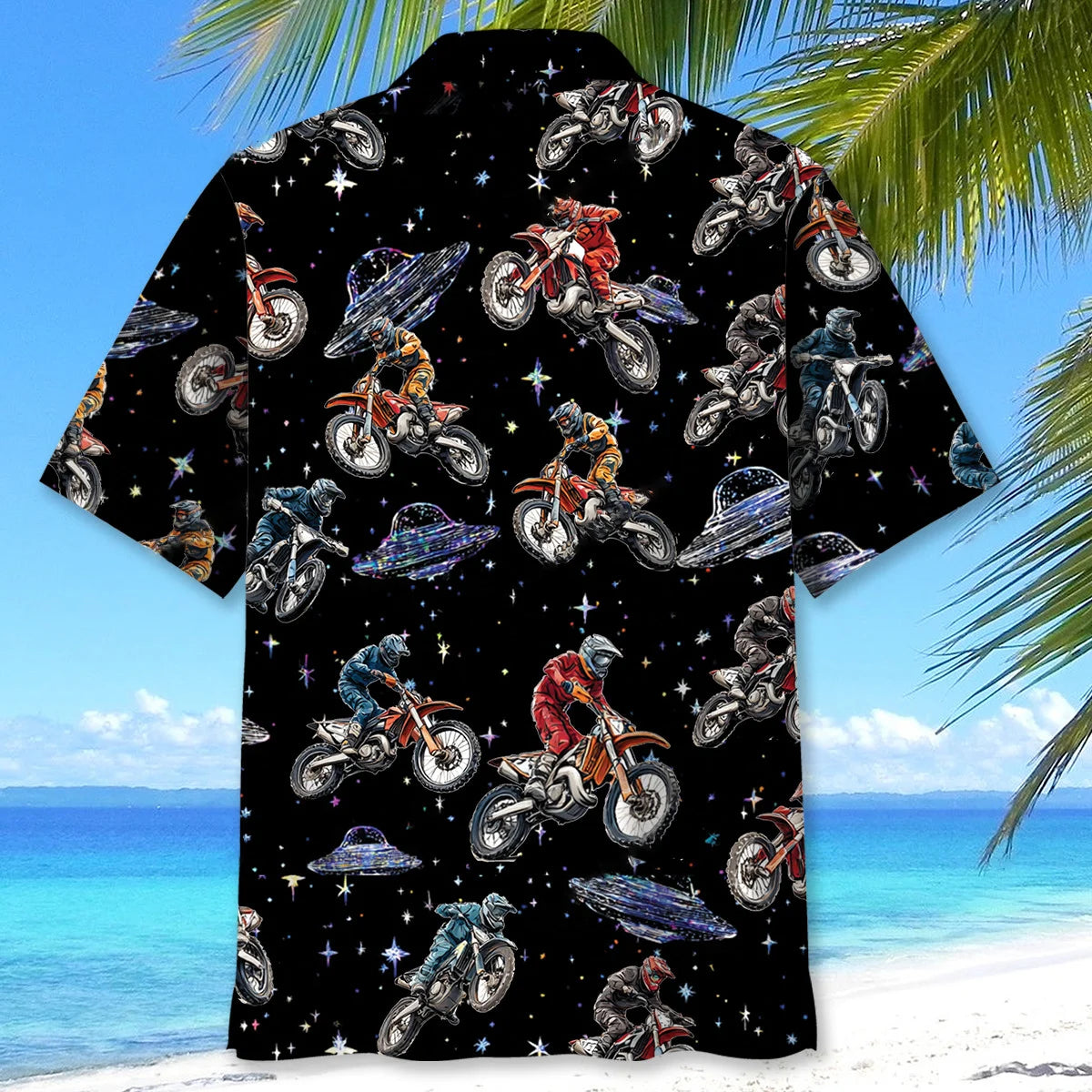 Motocross Racing Outer Space Ufo Hawaiian Shirt