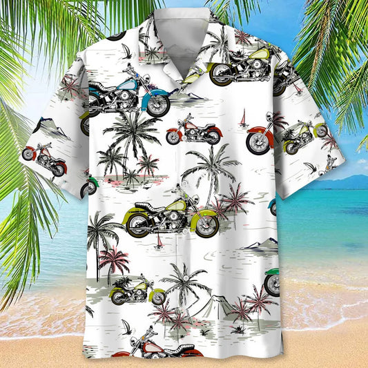 Motorcycle Coconut Hawaiian Shirt - S - hawaiian shirt