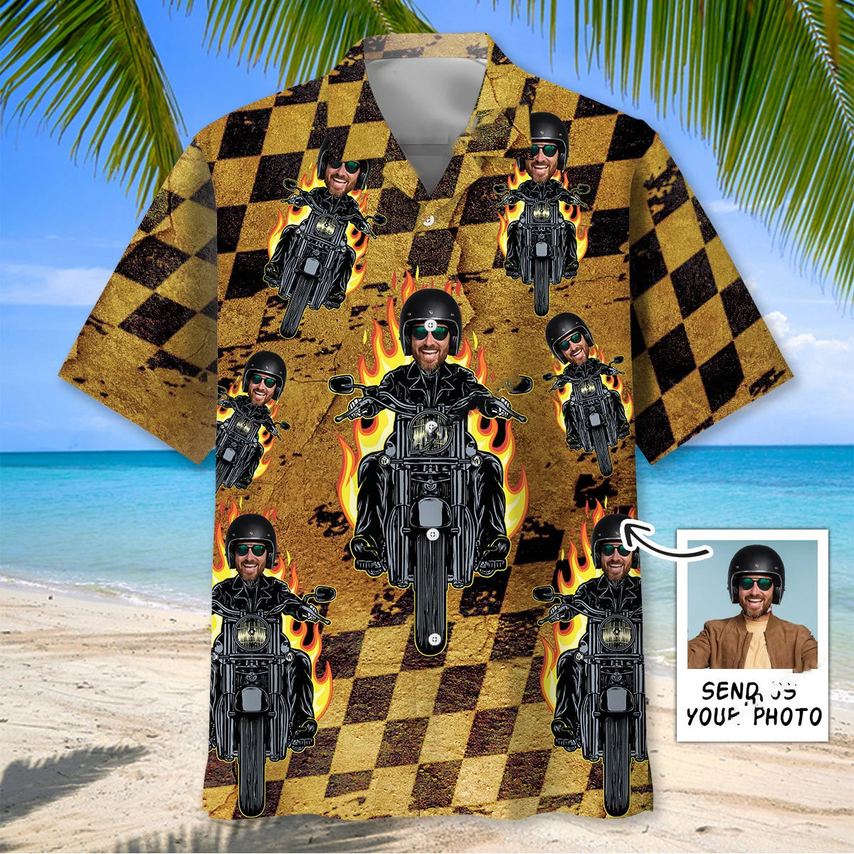 Motorcycle Racing Custom Photo Hawaiian Shirt