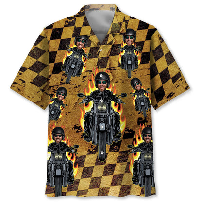Motorcycle Racing Custom Photo Hawaiian Shirt