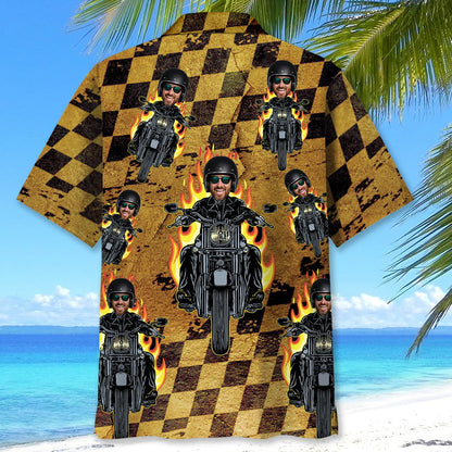 Motorcycle Racing Custom Photo Hawaiian Shirt