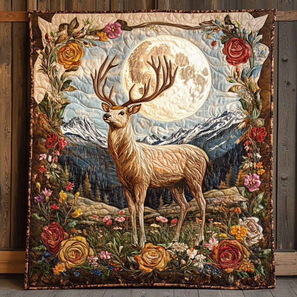 Mountain Deer Quilt Blanket