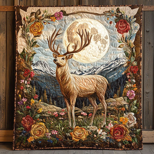 Mountain Deer Quilt Blanket
