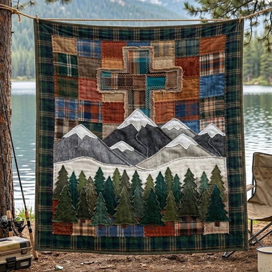 Mountain Faith Patchwork Quilt Blanket