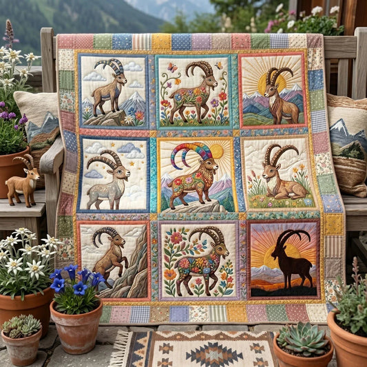 Mountain Majesty Ibex Quilt Blanket