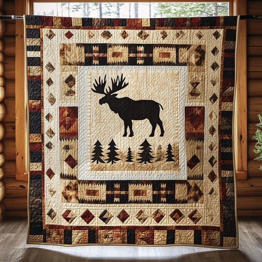 Mountain Moose Quilt Blanket