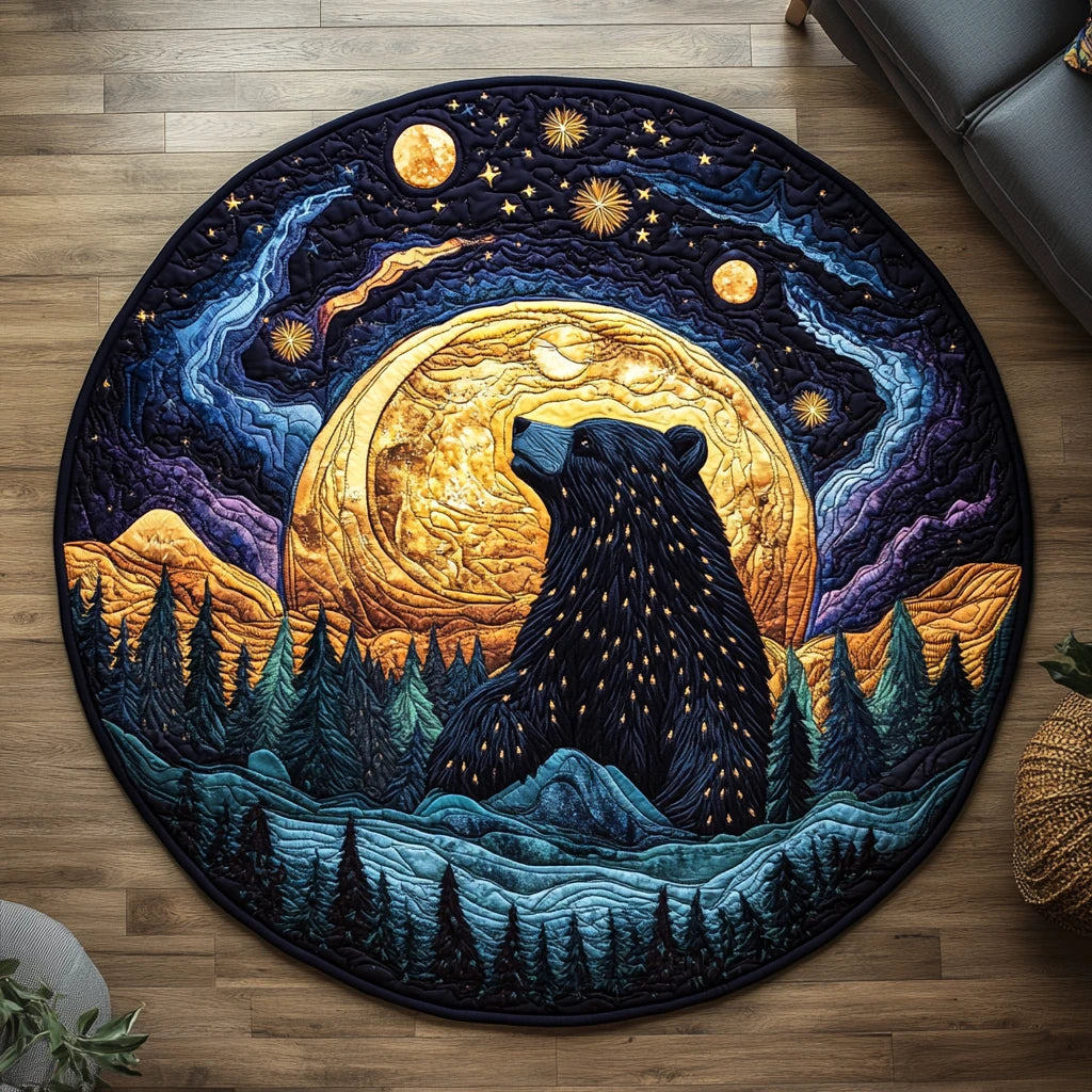 Mountain Paw Quilted Round Mat