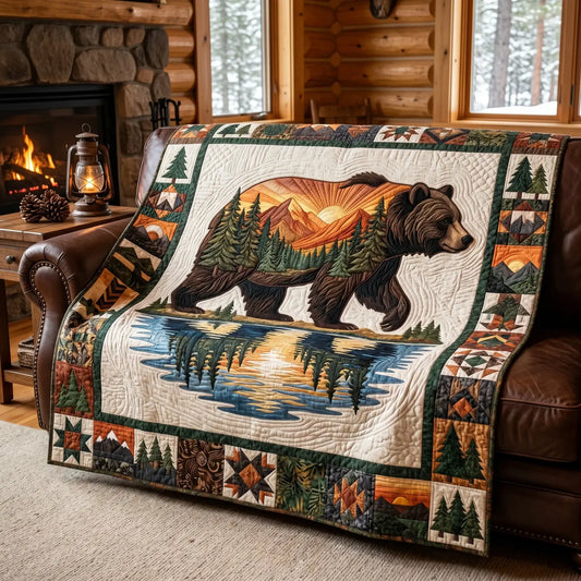 Mountain Spirit Bear Quilt Blanket