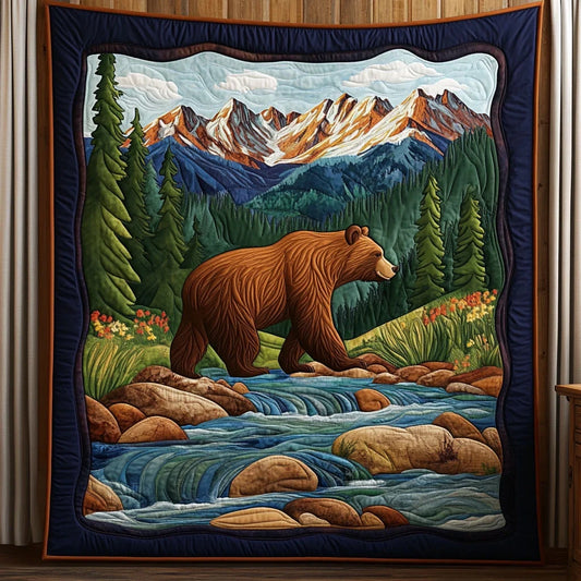 Mountain Trail Bear Quilt Blanket