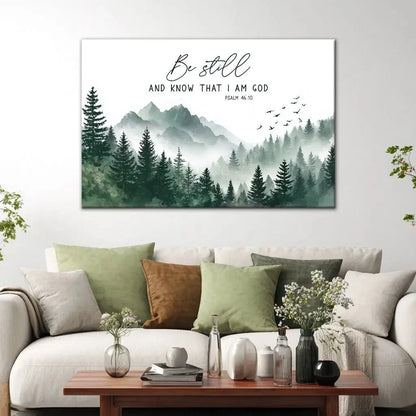 be still and know that i am god psalm 46 10 mountain christian wall art canvas (Landscape) (view 6)