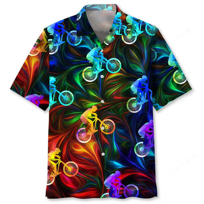 Mountain Bike Color Hawaiian Shirt